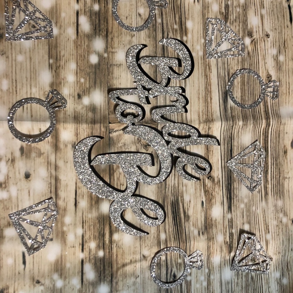 Bride to be cake topper & cupcake topper set